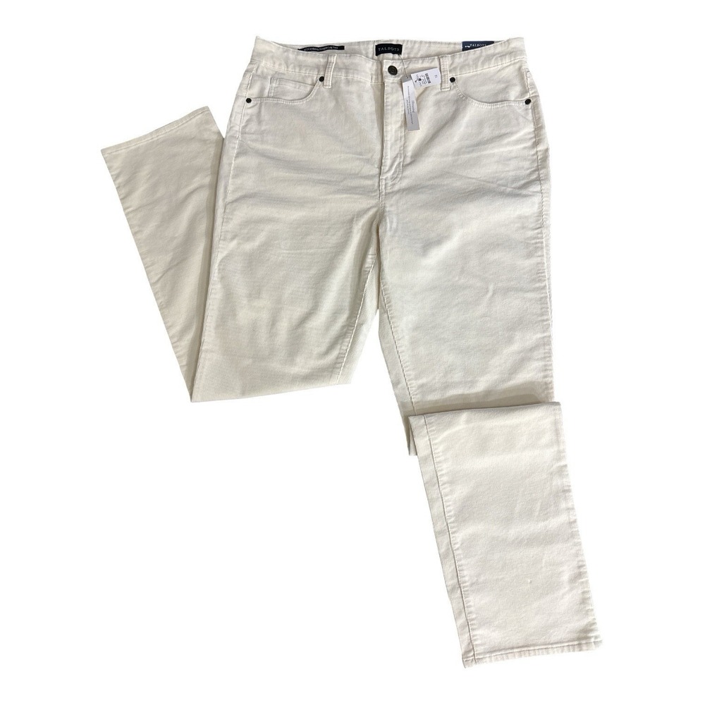 Women's Cream Straight-Leg Corduroy Pants